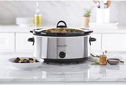 7 Quart Oval Manual Slow Cooker – Stainless Steel - Curated Catalog A9