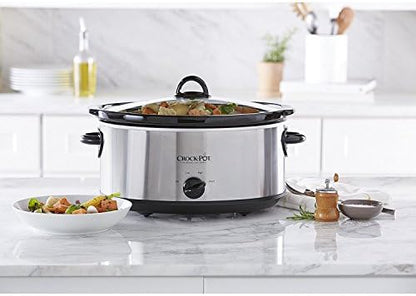 7 Quart Oval Manual Slow Cooker – Stainless Steel - Curated Catalog A9