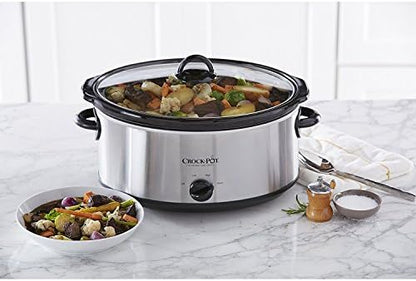 7 Quart Oval Manual Slow Cooker – Stainless Steel - Curated Catalog A9