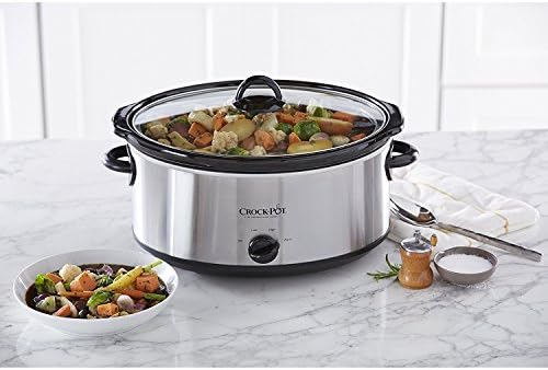 7 Quart Oval Manual Slow Cooker – Stainless Steel - Curated Catalog A9
