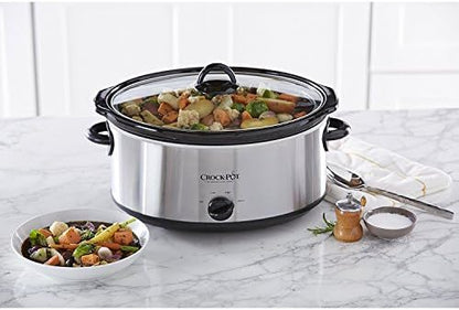 7 Quart Oval Manual Slow Cooker – Stainless Steel - Curated Catalog A9