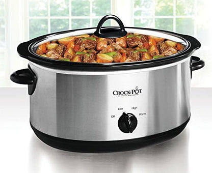 7 Quart Oval Manual Slow Cooker – Stainless Steel - Curated Catalog A9