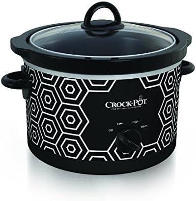 4.5 Quart Portable Slow Cooker – Black & White - Curated Catalog Z0
