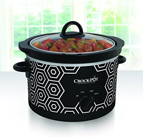 4.5 Quart Portable Slow Cooker – Black & White - Curated Catalog Z0