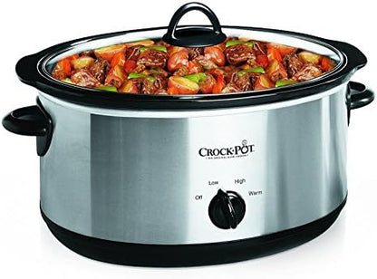 7 Quart Oval Manual Slow Cooker – Stainless Steel - Curated Catalog A9