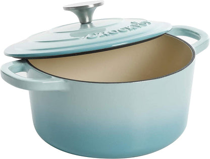 3 Quart Enameled Cast Iron Dutch Oven – Aqua - Curated Catalog E8