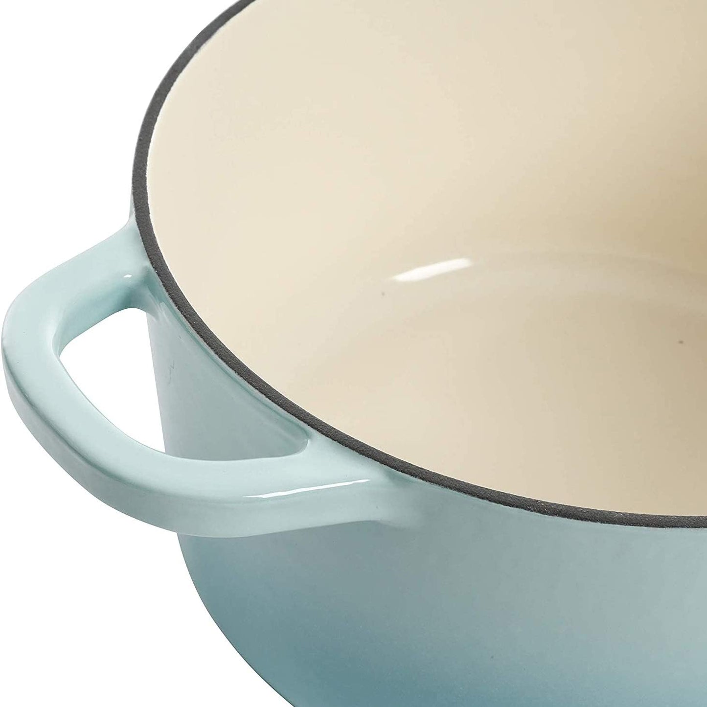 3 Quart Enameled Cast Iron Dutch Oven – Aqua - Curated Catalog E8