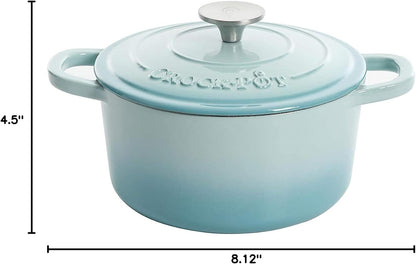 3 Quart Enameled Cast Iron Dutch Oven – Aqua - Curated Catalog K6