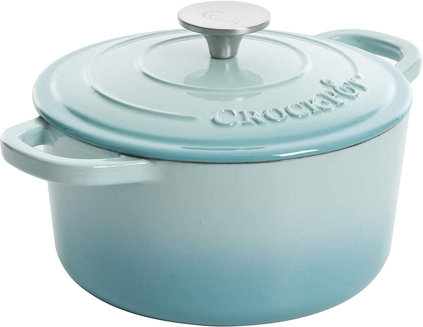 3 Quart Enameled Cast Iron Dutch Oven – Aqua - Curated Catalog E8